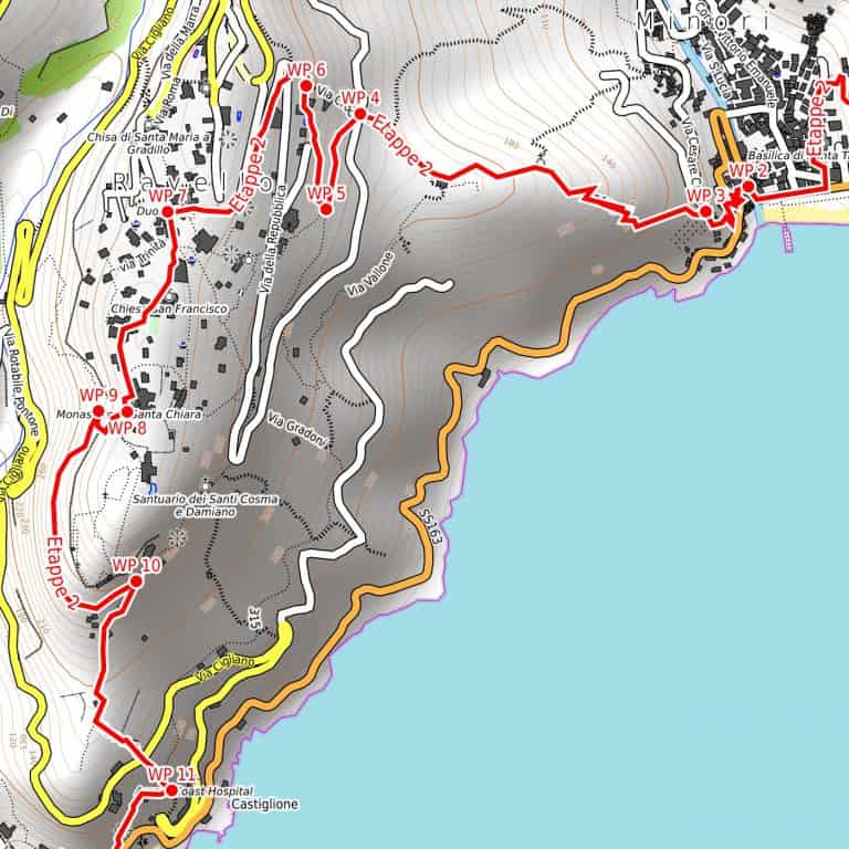 Amalfi Coast: PDF hiking map for download (1: 15.000) | WandernDeluxe