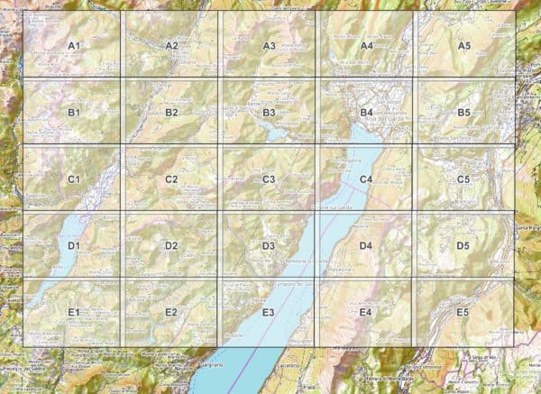 Vorschau pdf Wanderkarte Gardasee Norden Blattuebersicht
