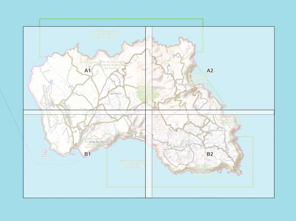 Santa Maria Azores PDF Hiking Map For Download 1 33 000   Vorschau Pdf Wanderkarte Santa Maria Azoren Blattübersicht 1024x766 